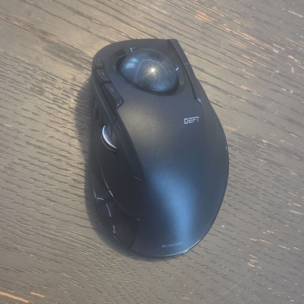 ELECOM DEFT Ergonomic Wireless Optical Trackball Mouse 8-Button Black